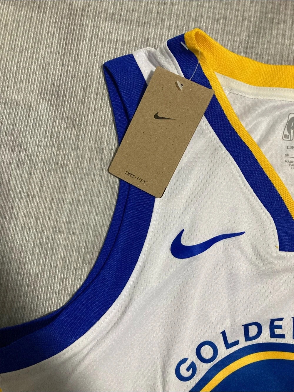 Nike Golden State Warriors White Blue & Yellow #30 Jersey